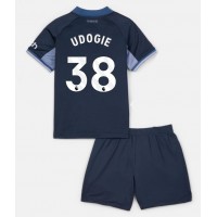 Camiseta Tottenham Hotspur Destiny Udogie #38 Segunda Equipación Replica 2023-24 para niños mangas cortas (+ Pantalones cortos)